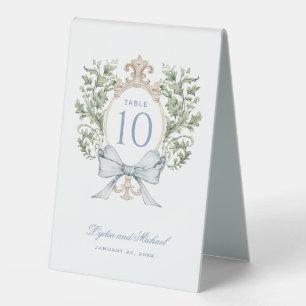 Elegant Leaf Crest Table Number Tent