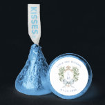 Elegant Leaf Crest w/ Bow | Monogram Wedding Hershey®'s Kisses®<br><div class="desc">The elegant watercolor monogram crest gives these Hershey's Kisses a beautiful and timeless look that any sophisticated bride will love.   Personalize  with your names,  wedding date and initials inside the crest. 

Colors include,  light blue,  green,  and tan.</div>