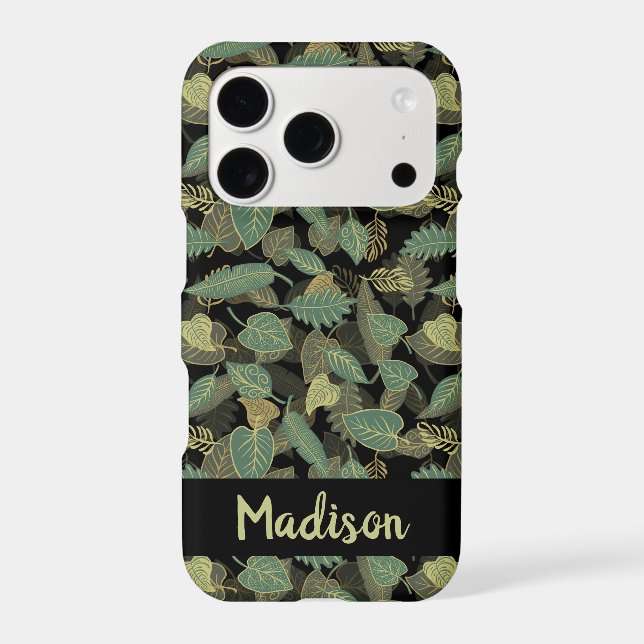 Elegant Leaf Design Botanical iPhone Case (Back)
