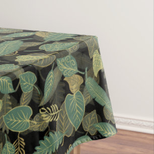 Elegant Leaf Design Botanical Kitchen Tablecloth