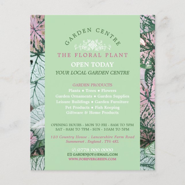 Elegant Leaf, Garden Centre, Horticulturist Flyer (Front)