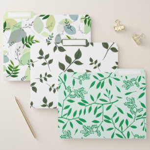 Elegant Leaf Patterns Decorative File Folder