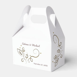 Elegant Leaf Swirl Wedding Favor Box