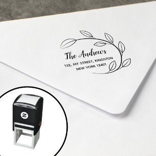 Elegant Leaf Wreath Family Self-inking Stamp