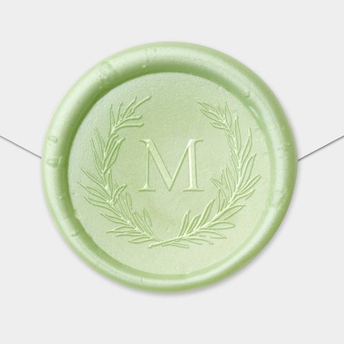 Elegant Leafy Crest Personalized Monogram Initial Wax Seal Sticker