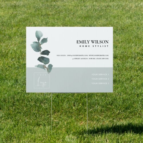 ELEGANT LEAFY FOLIAGE GREENERY WATERCOLOR OFFICE SIGN