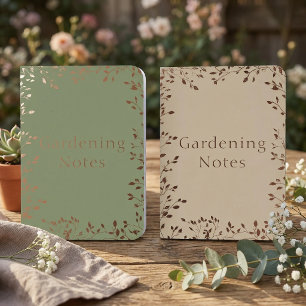 Elegant leafy gardening notes book pair