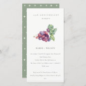 Elegant Leafy Grapes Any Year Anniversary Invite (Front/Back)