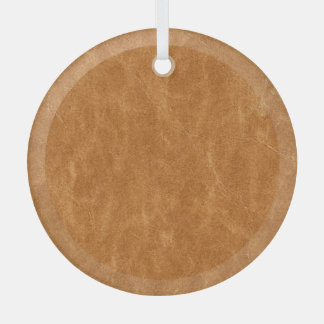 Elegant Leather Background Texture Glass Ornament