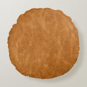 Elegant Leather Background Texture Round Pillow