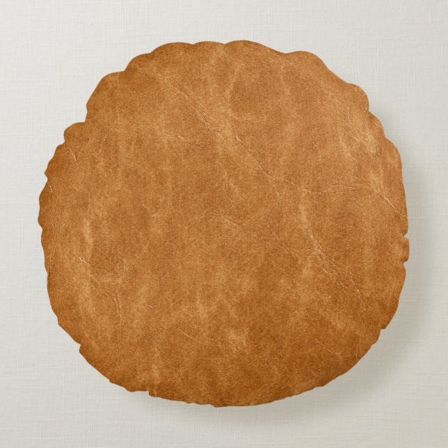 Elegant Leather Background Texture Round Pillow (Front)