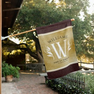 Elegant Leather Leaf & Vintage Paper Surname Motto