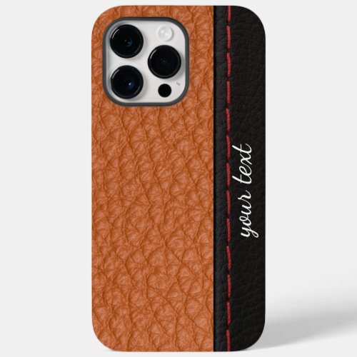 Elegant Leather Look Faux Texture Case_Mate iPhone 14 Pro Max Case