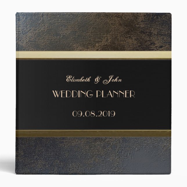 Elegant Leather Look-Personalized 3 Ring Binder (Front)