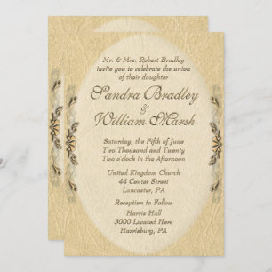 Elegant Leather Look Wedding Invitation