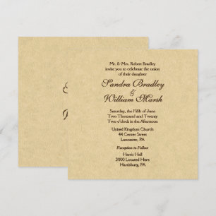 Elegant Leather Look Wedding Invitation