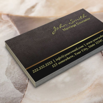 Elegant Leather Marriage Counseling Couple Therapy Business Card by cardfactory at Zazzle