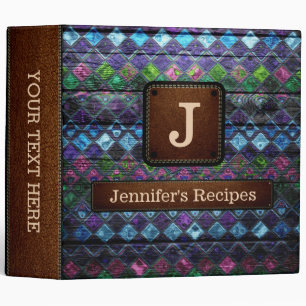 Elegant Leather Mosaic Pattern Wood Look #20 Binder