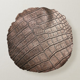 Elegant leather pattern close up. round pillow
