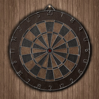 Elegant Leather Print Dartboard With Darts