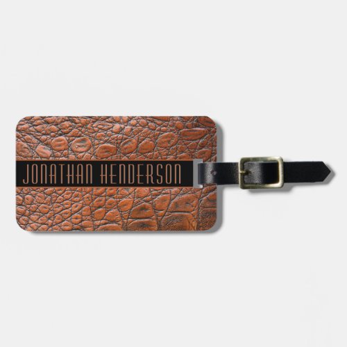Elegant Leather Texture Mens Personalized Luggage Tag