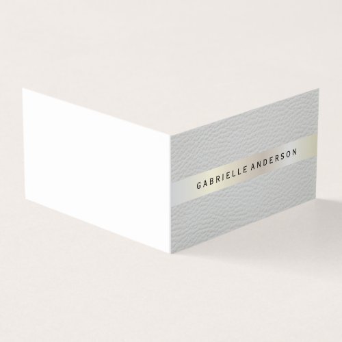 Elegant Leather with Luxe Metallic Trim Business Card