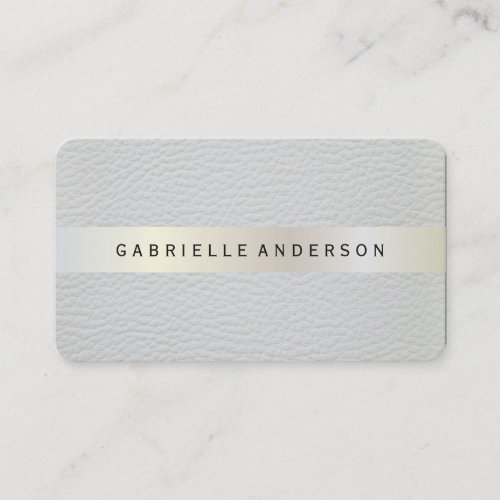 Elegant Leather with Luxe Metallic Trim Business Card