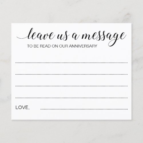 Elegant Leave Us A Message Wedding Advice