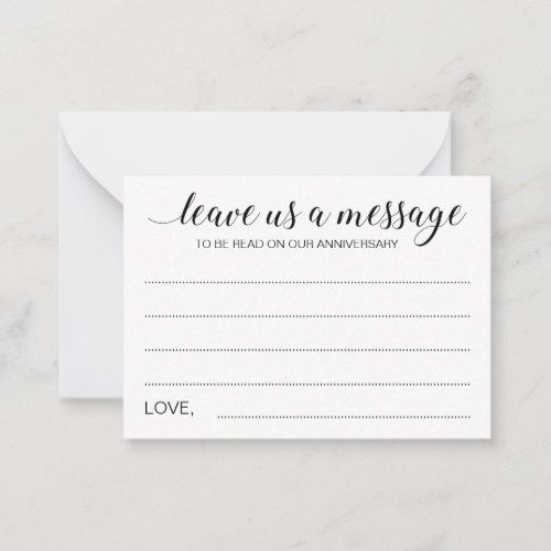 Elegant Leave Us A Message Wedding Advice Cards