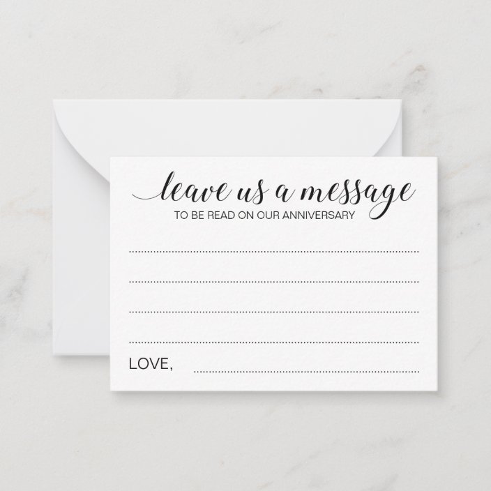 Elegant Leave Us A Message Wedding Advice Cards Zazzle Com