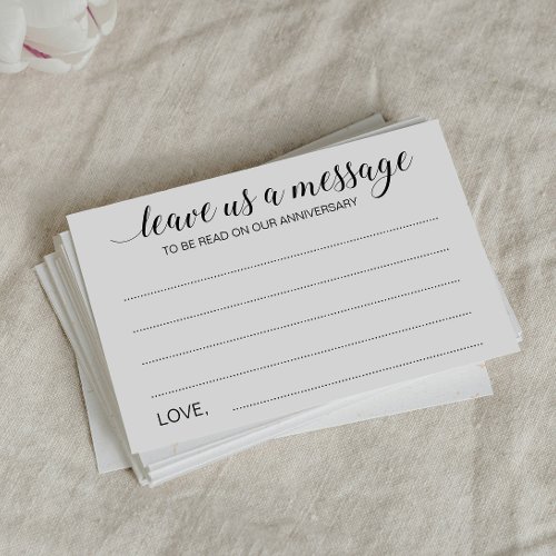 Elegant Leave Us A Message Wedding Advice Cards