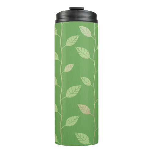 Elegant Leaves and Vines Pattern Paper Texture  Thermal Tumbler