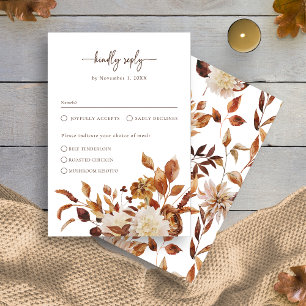 Elegant Leaves Autumn RSVP Card