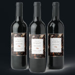 Elegant Leaves Fall Wedding Wine Label<br><div class="desc">This elegant wedding wine label features hand-painted watercolor burnt orange and terracotta leaves,  cream and beige dahlias,  and beautiful rust-colored roses perfect for a fall or autumn wedding! Find matching items in the Black Autumn Romance Collection.</div>