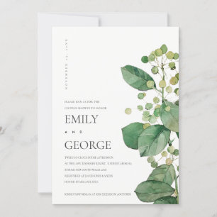 ELEGANT LEAVES FOLIAGE GREENERY COUPLE SHOWER CARD