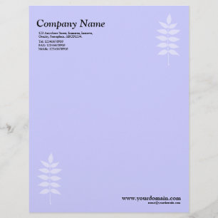 Elegant Leaves - Light Blue Letterhead