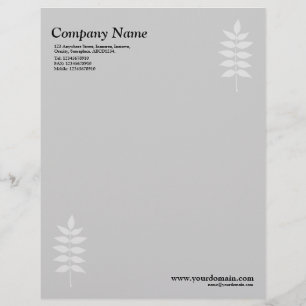 Elegant Leaves- Light Gray Letterhead