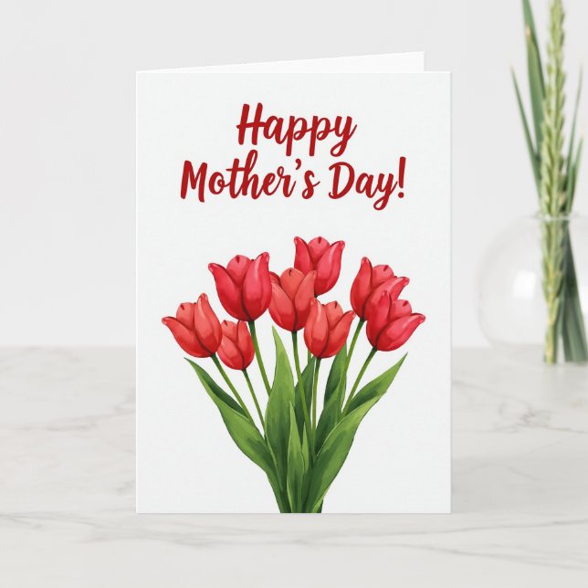 Elegant Leaves Mothers Day Card (Front)
