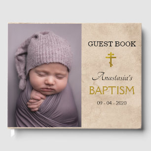 Elegant Leaves Orthodox Christian Baptism Guest Bo Guest Book