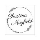 Elegant Leaves Round Personalized Name Business