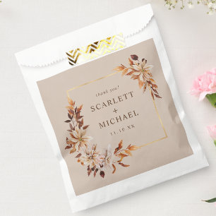Elegant Leaves Wedding Favor Bag