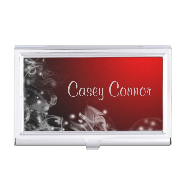 Elegant LED lights and Ribbons Personalized Business Card Case (Front)