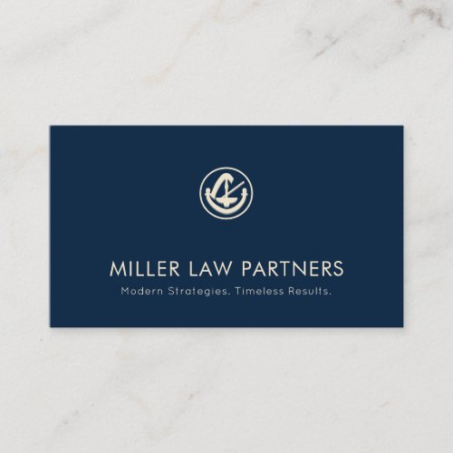 Elegant Legal Emblem Business Card