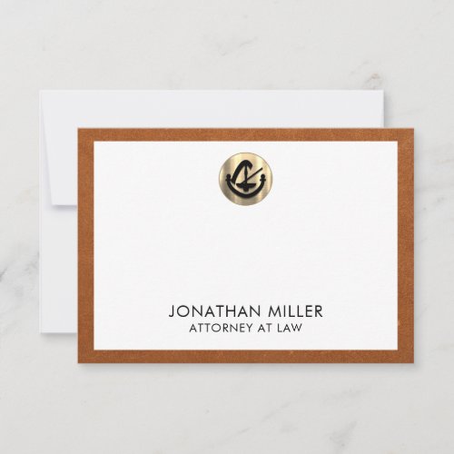 Elegant Legal Emblem Print or Digital Note Card