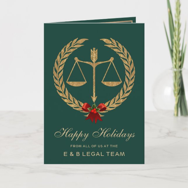 Elegant Legal Industry Holiday Card (Front)