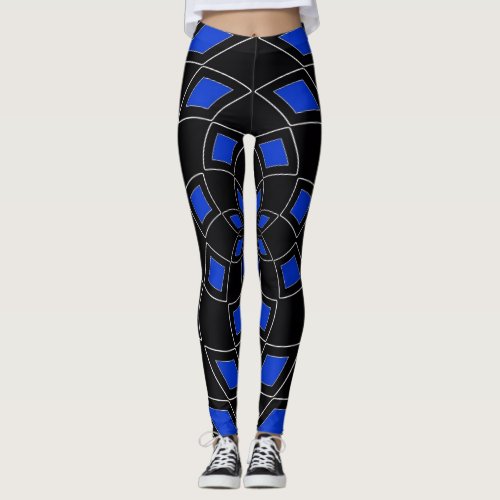 Elegant Leggings with Black Blue design