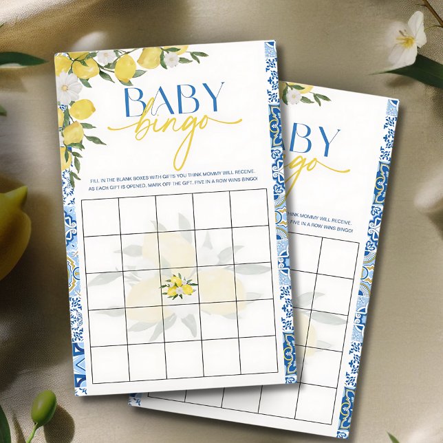 Elegant Lemon Baby Shower Bingo Game (Creator Uploaded)