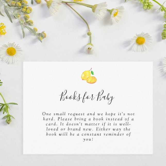 Elegant Lemon Baby Shower Book Request Card (Creator Uploaded)