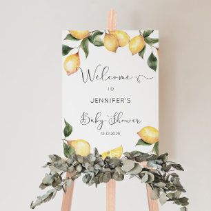 Elegant Lemon baby shower welcome foam board