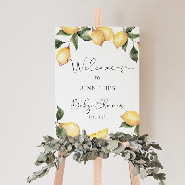 Elegant Lemon baby shower welcome foam board (Creator Uploaded)